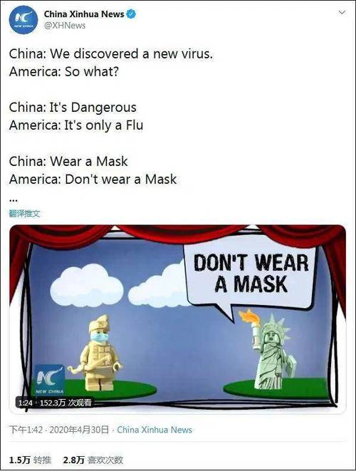 美国vs中国疫情英文